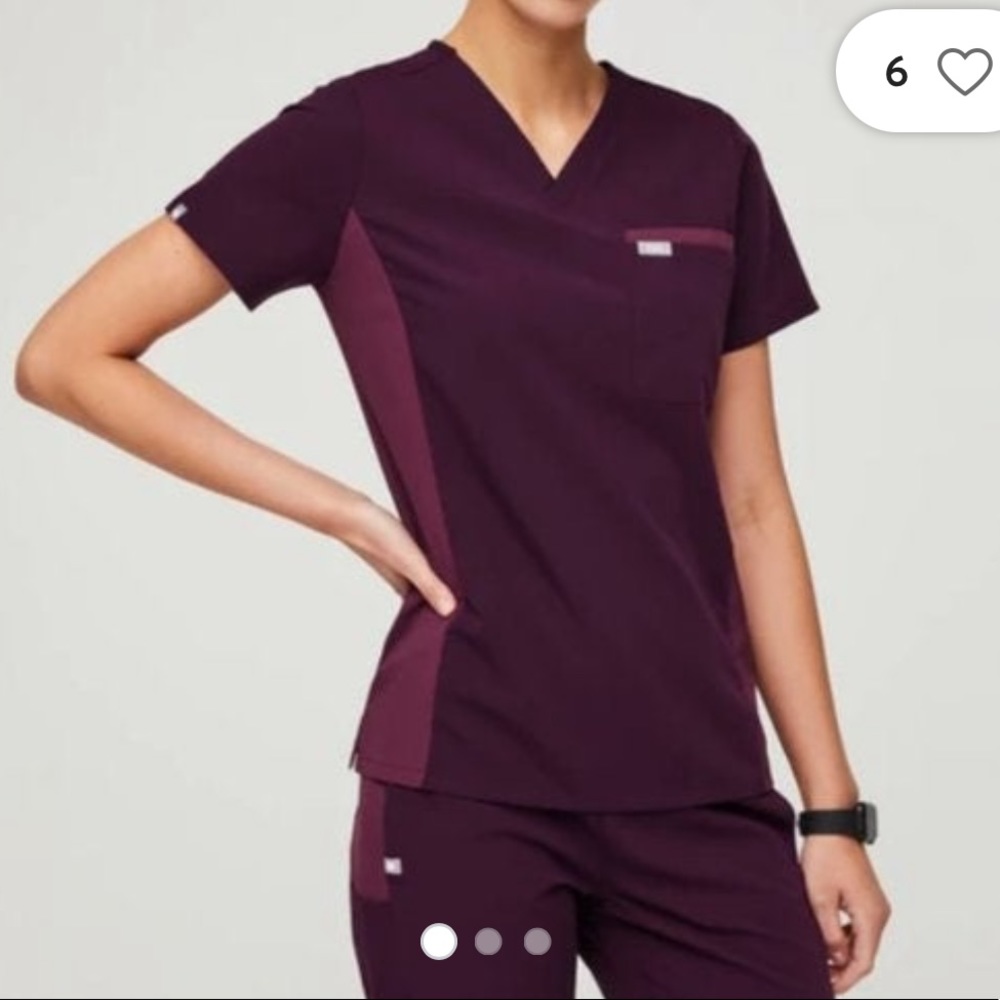 Figs deep purple scrub top